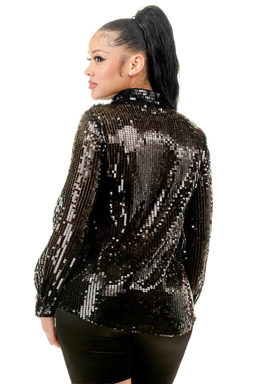 See Through Sequin Shirts