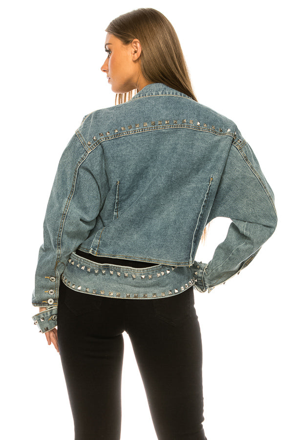 Studded Edgy Denim Jacket