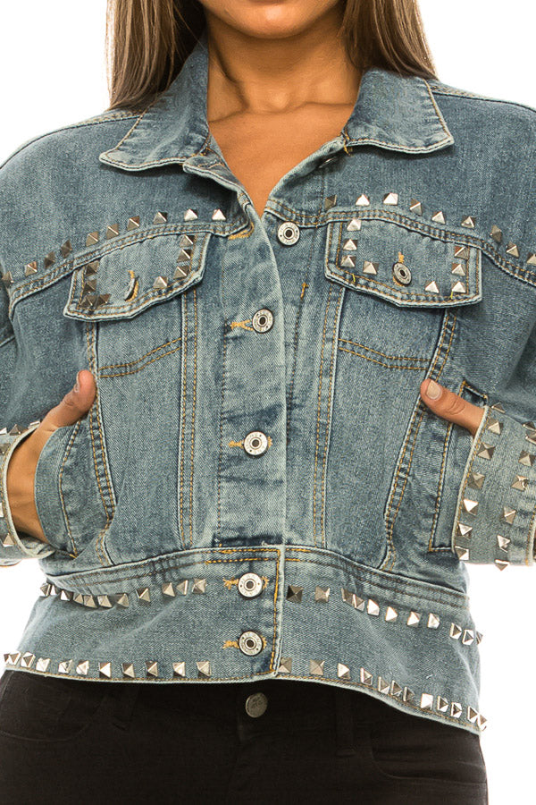 Studded Edgy Denim Jacket